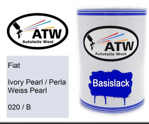 Fiat, Ivory Pearl / Perla Weiss Pearl, 020 / B: 500ml Lackdose, von ATW Autoteile West.